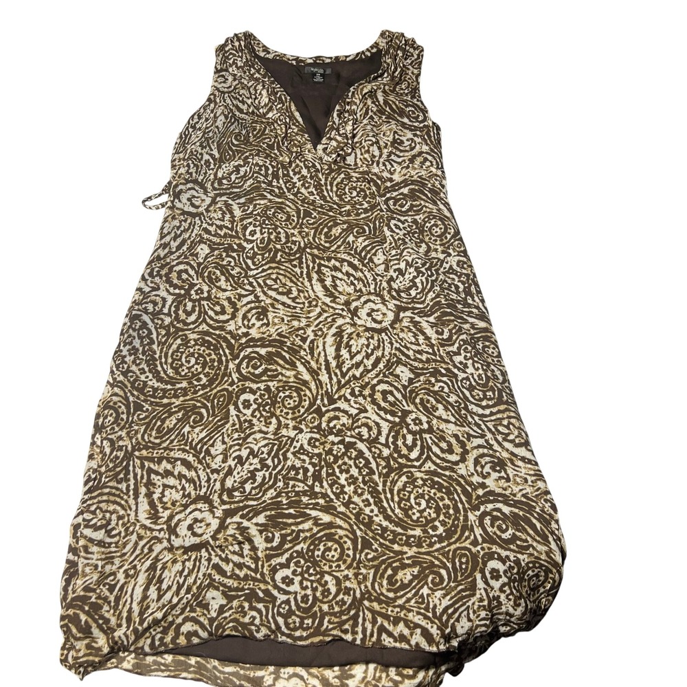Y2k Plus Style & Co Woman Brown Paisley Print Sleeveless Midi Dress‎ Size 18W